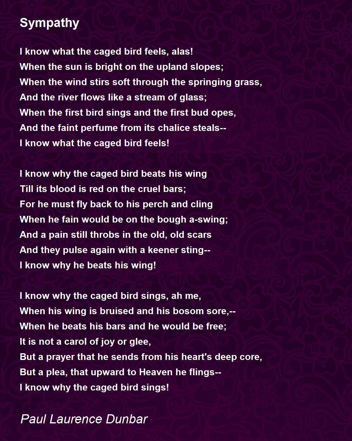 Sympathy Paul Laurence Dunbar Poem Analysis