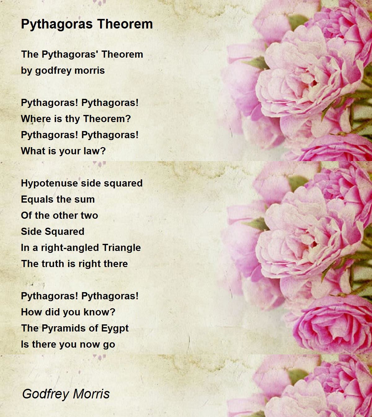 Pythagoras Theorem Poem by Godfrey Morris - Poem Hunter