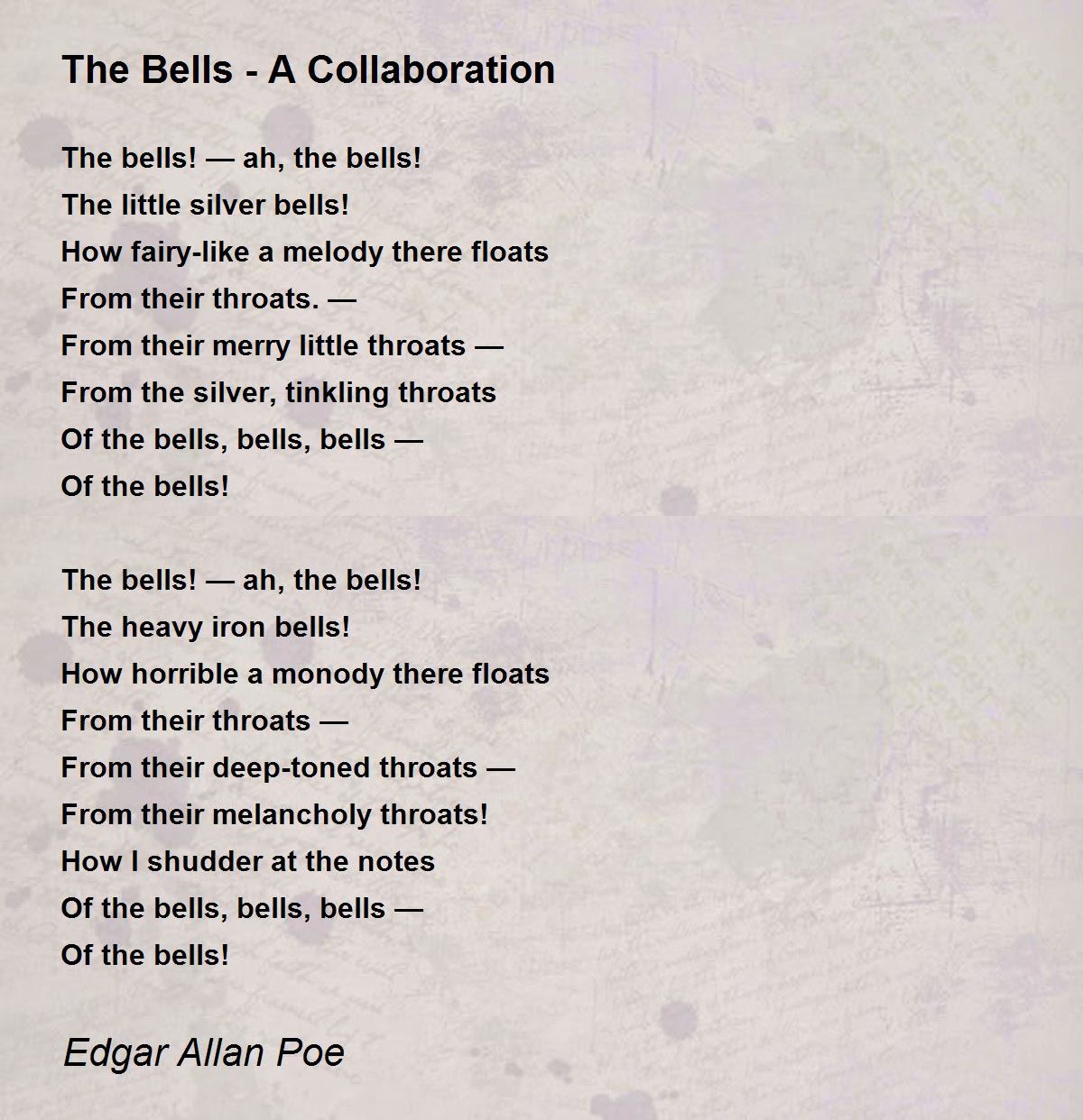 The Bells - A Collaboration Poem by Edgar Allan Poe - Poem Hunter