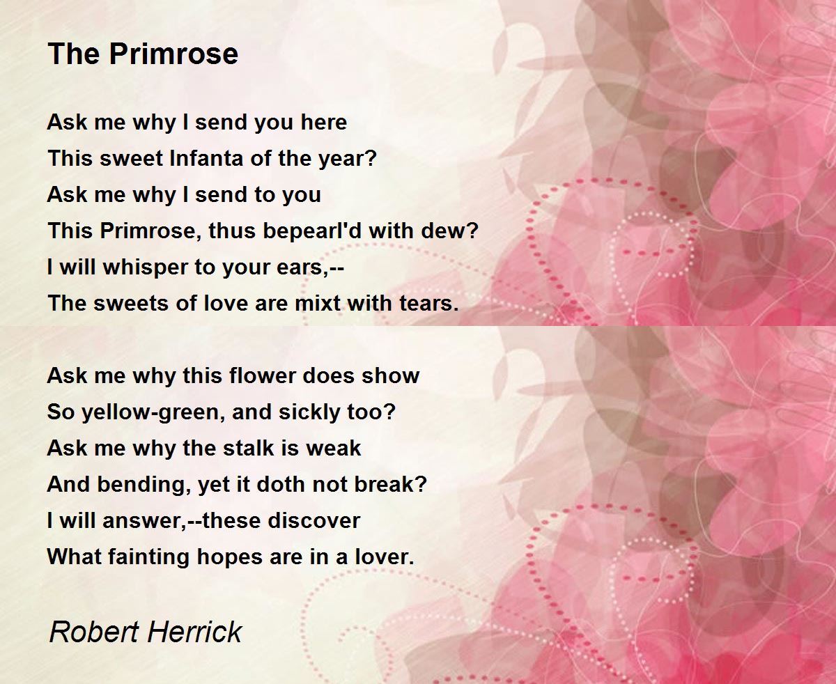 The Primrose Poem by Robert Herrick Poem Hunter