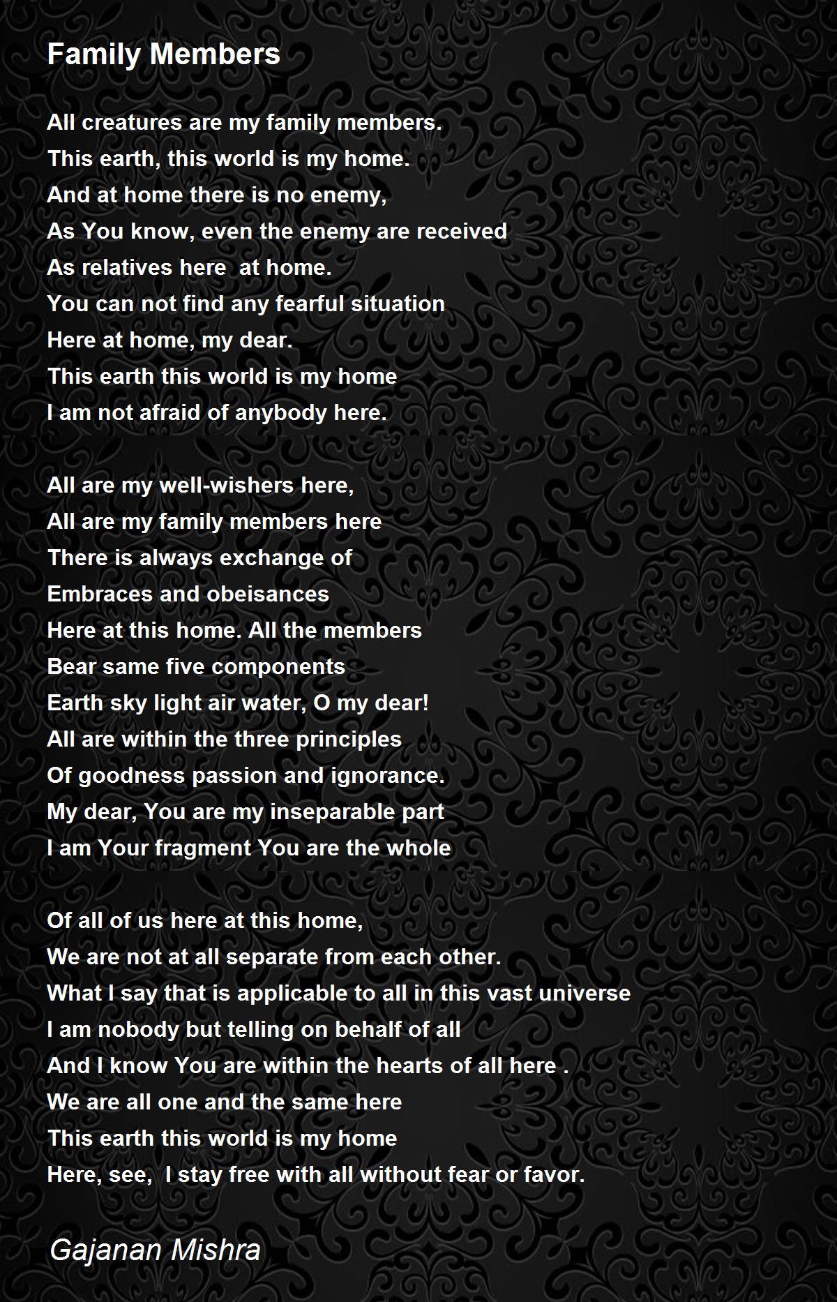 Family Members Poem by Gajanan Mishra Poem Hunter