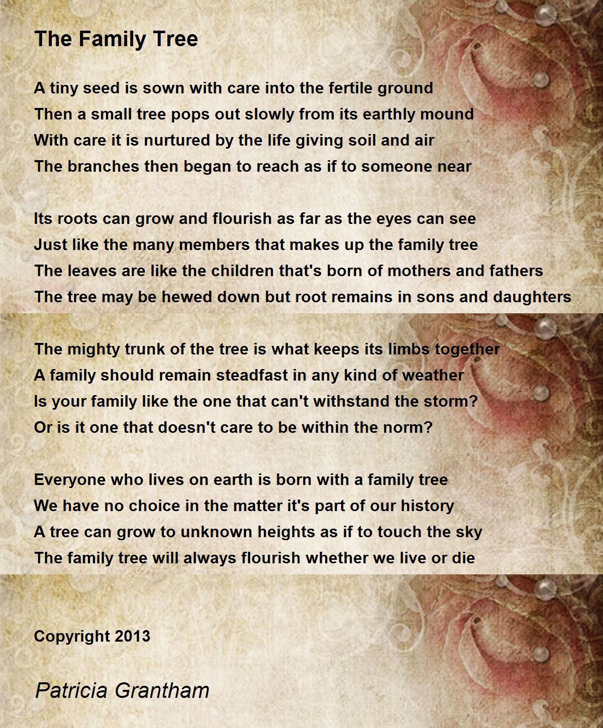 The Family Tree Poem by Patricia Grantham - Poem Hunter