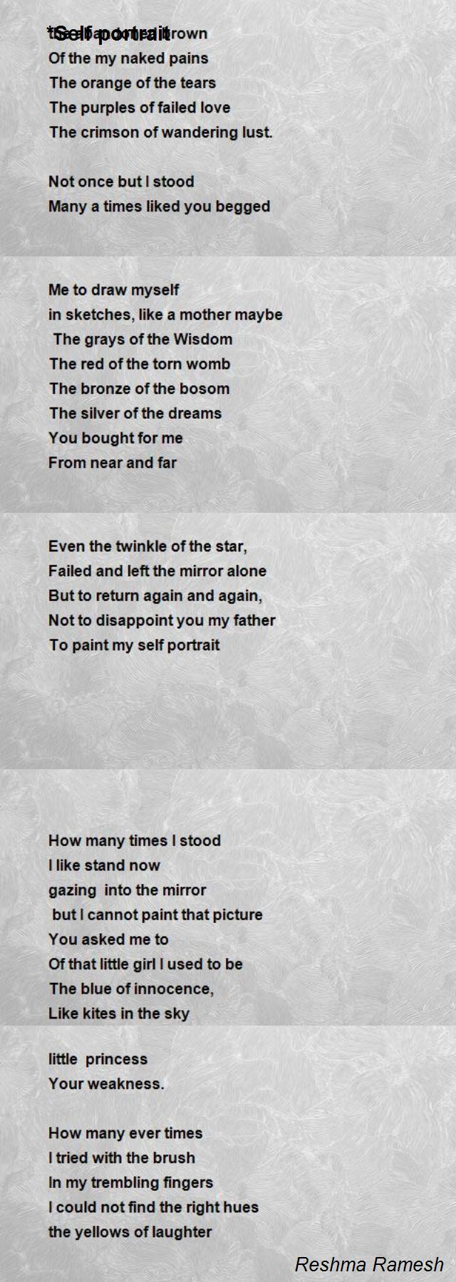 How to write a self portrait poem image