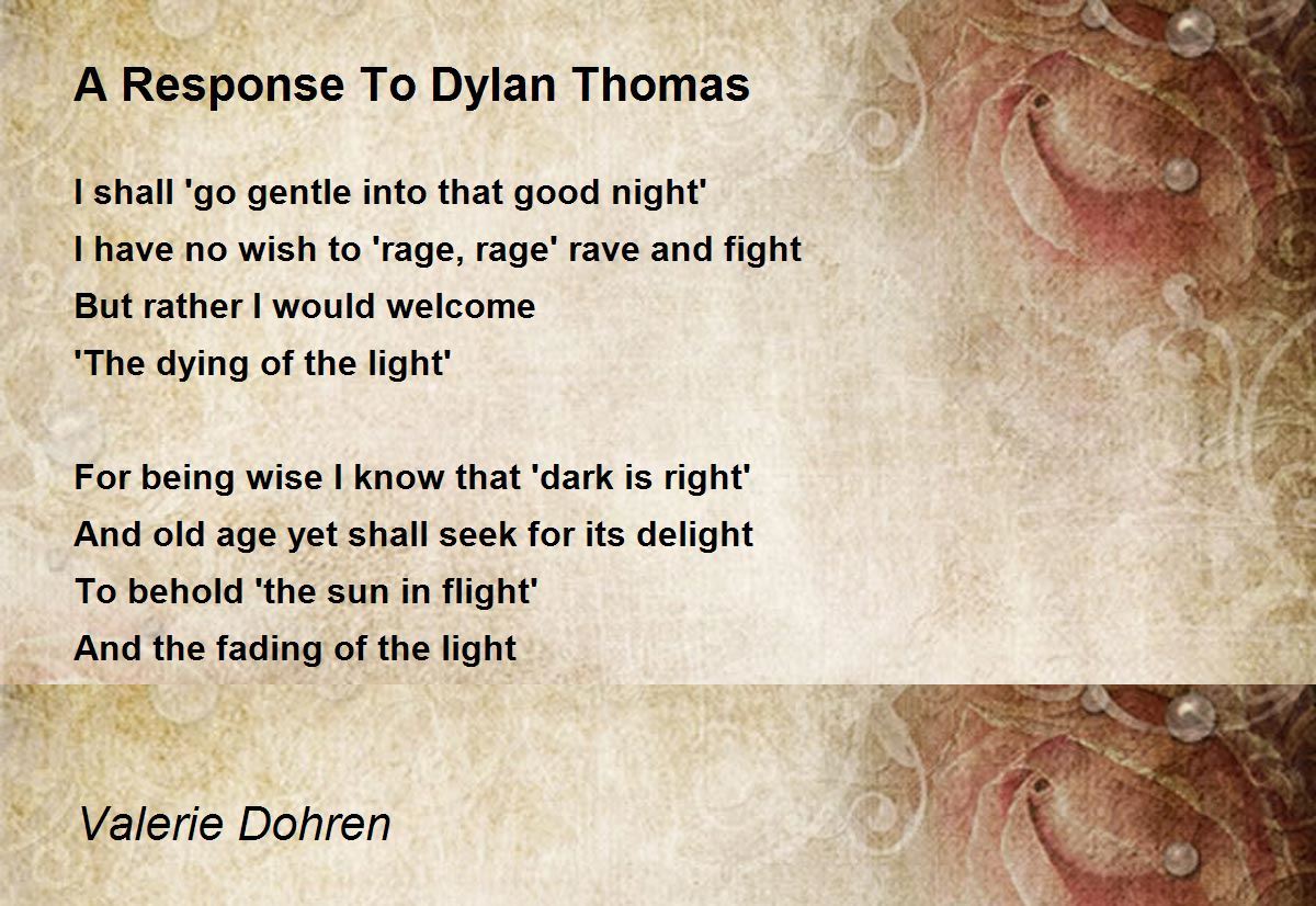 Personal response to a poem example picture