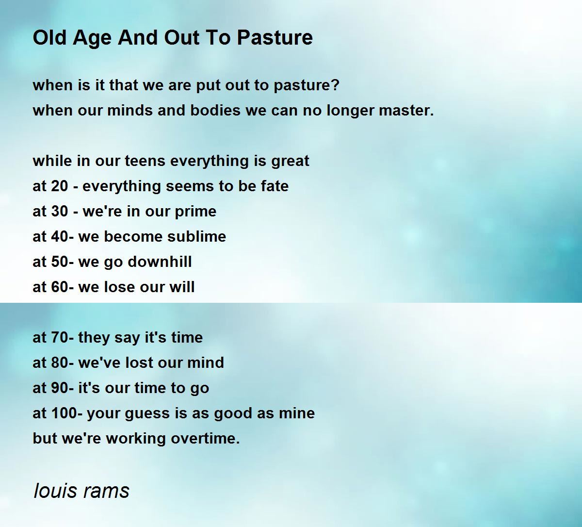 Old Age Poem 97