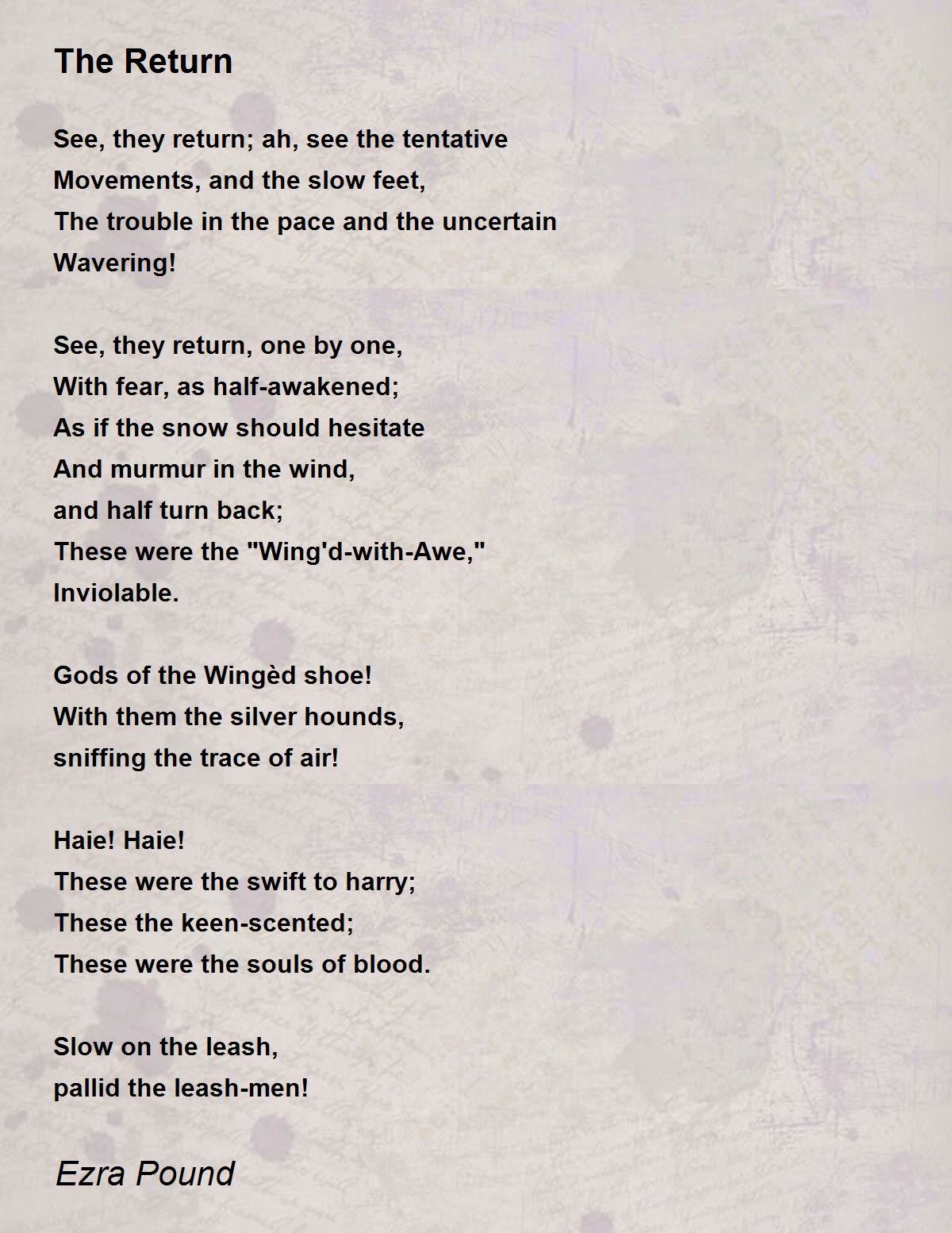 The Return Poem by Ezra Pound - Poem Hunter