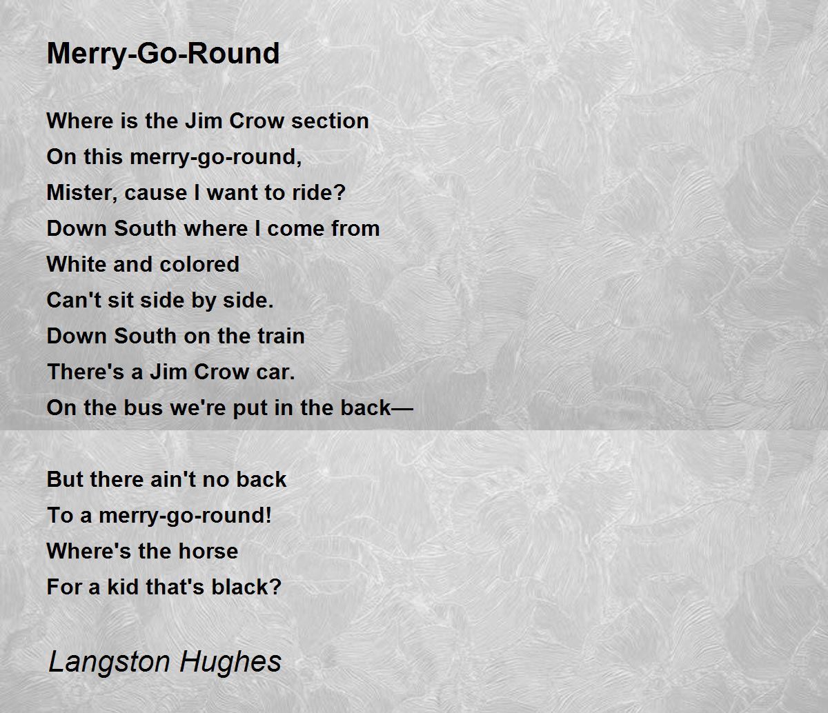 Merry Go Round by Langston Hughes