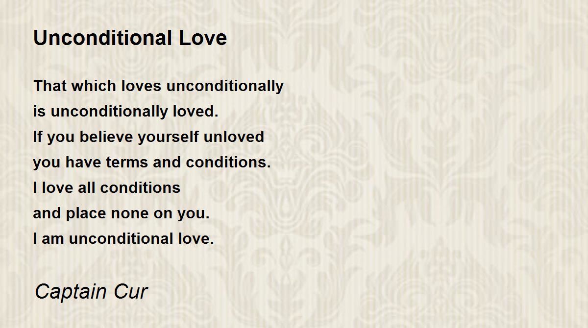 unconditional love poems