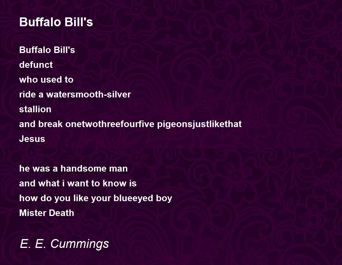 Analysis Of The Poem I Buffalo Bill