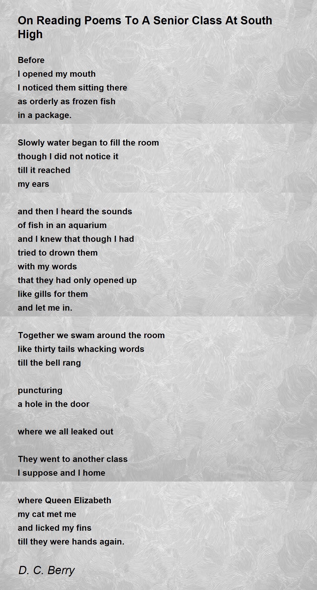 On reading poems to a senior class at south high pdf image