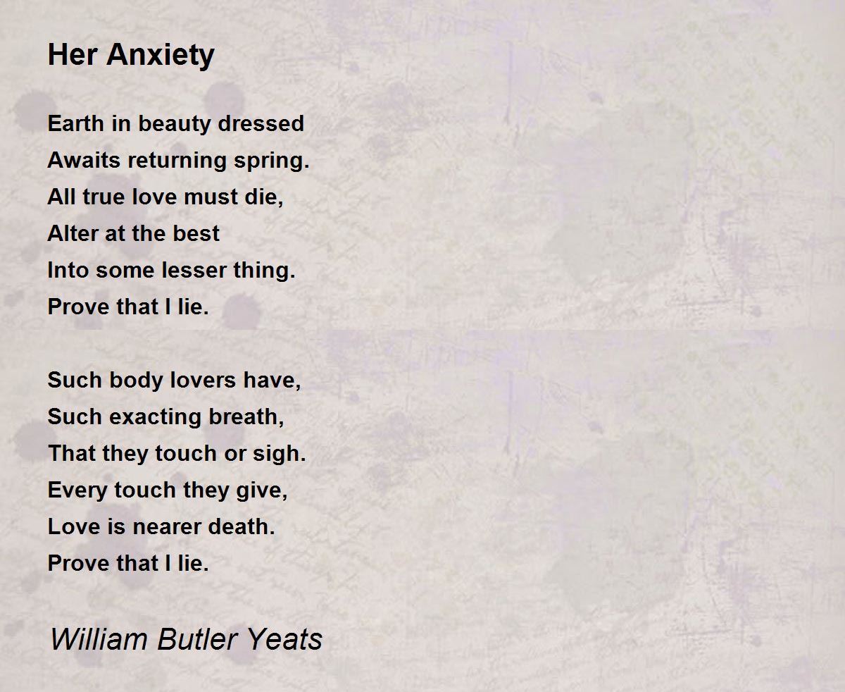 Famous anxiety poems | examples of famous anxiety poetry