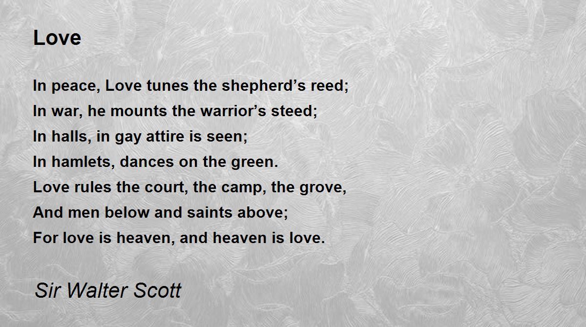 Love Poem by Sir Walter Scott - Poem Hunter
