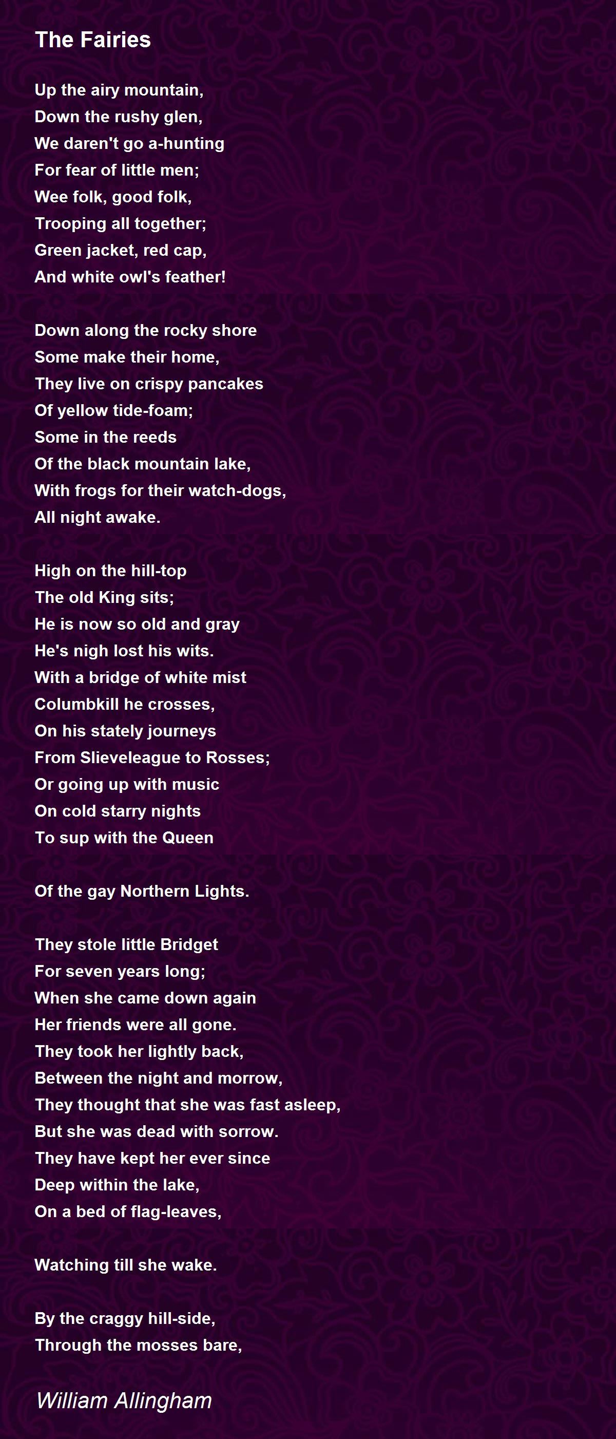 The Fairies Poem by William Allingham - Poem Hunter