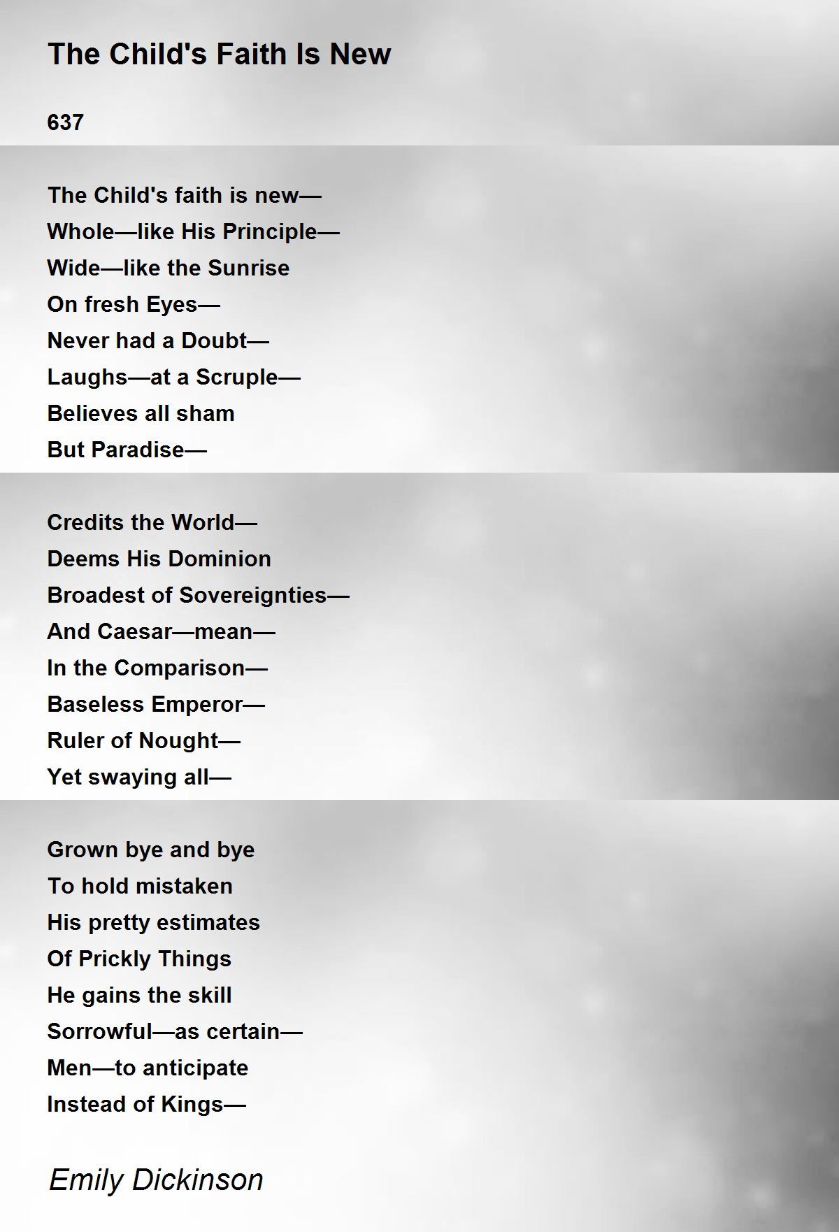 The Child's Faith Is New Poem by Emily Dickinson - Poem Hunter