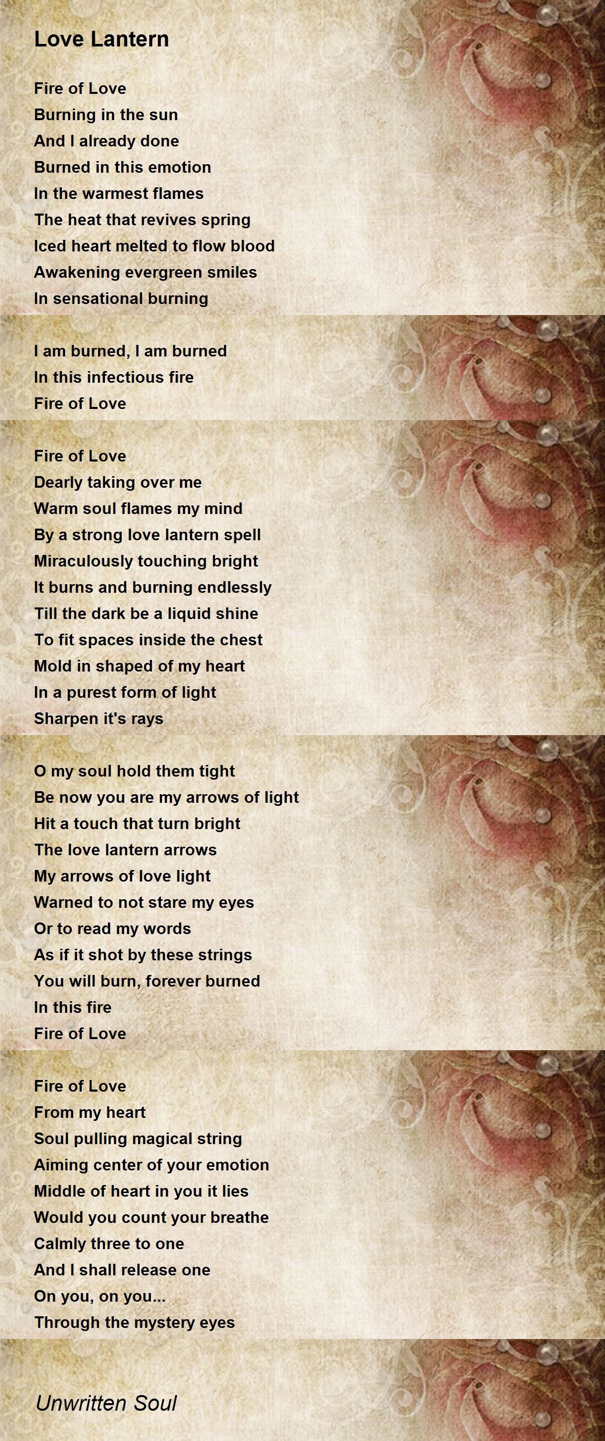 Love Lantern Poem by Unwritten Soul - Poem Hunter