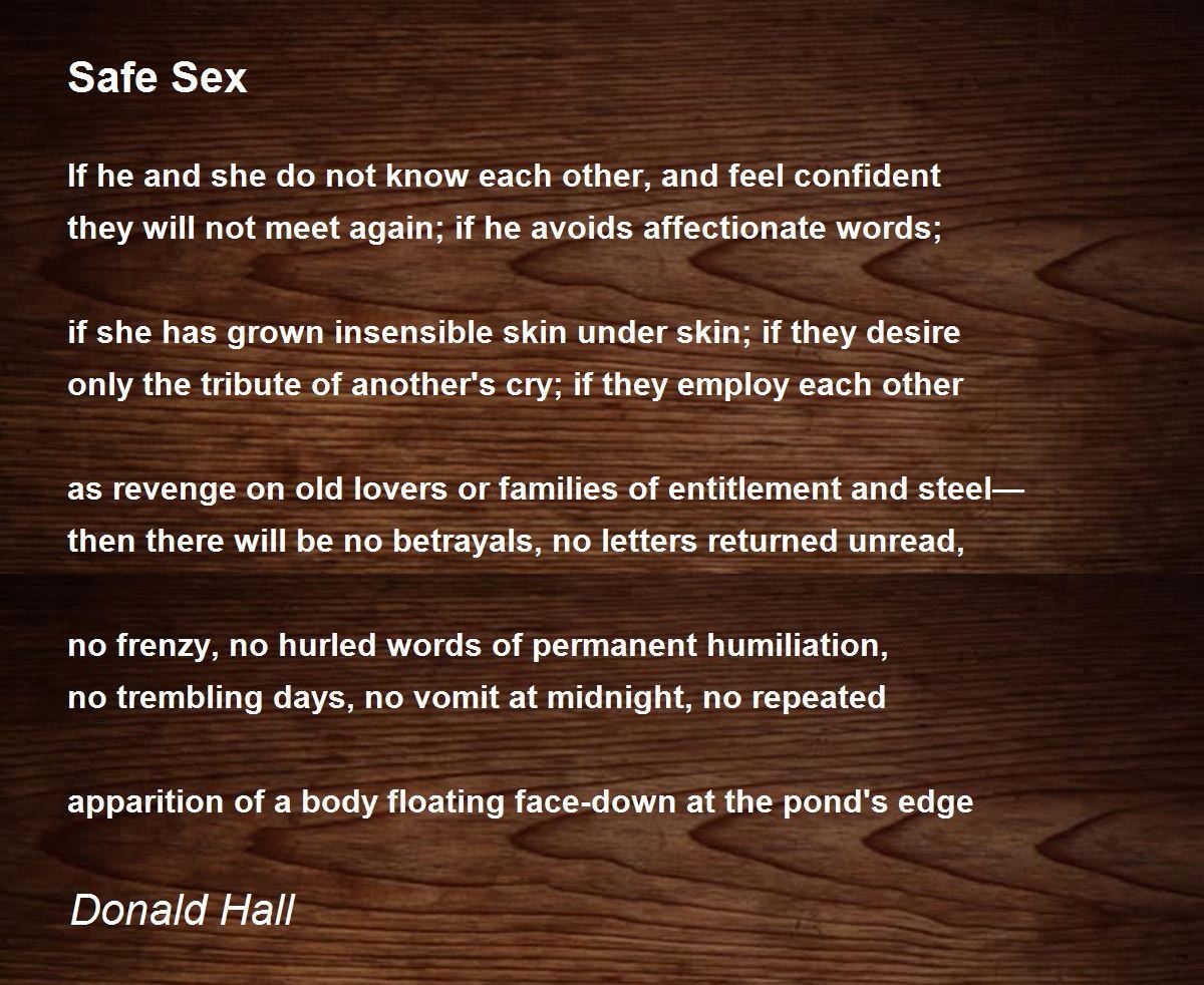Safe Sex Poems 29