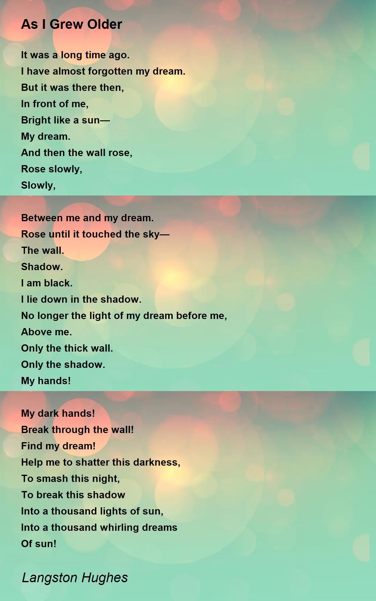 As I Grew Older Poem by Langston Hughes - Poem Hunter