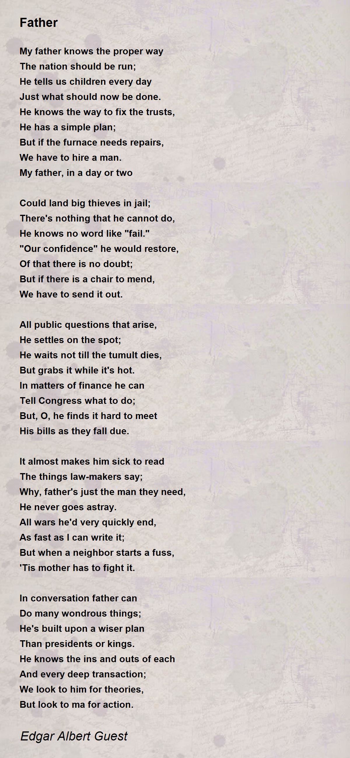 Father Poem by Edgar Albert Guest - Poem Hunter