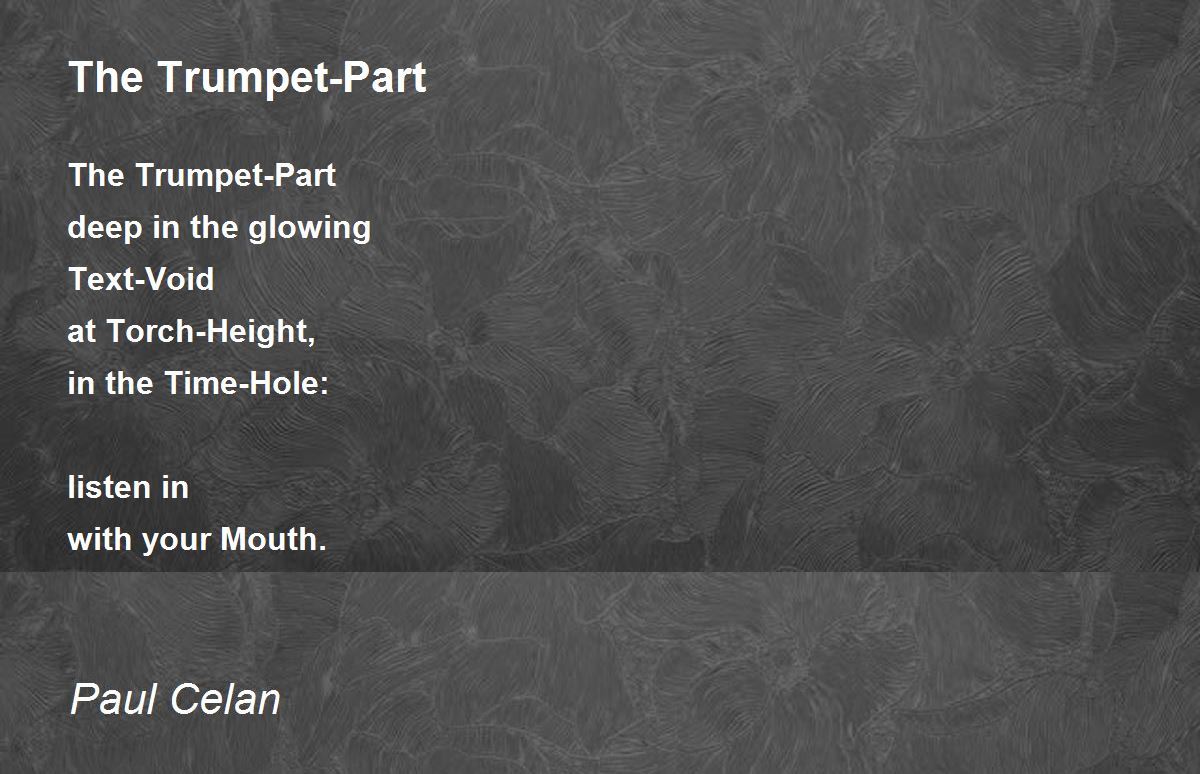 The TrumpetPart Poem by Paul Celan Poem Hunter