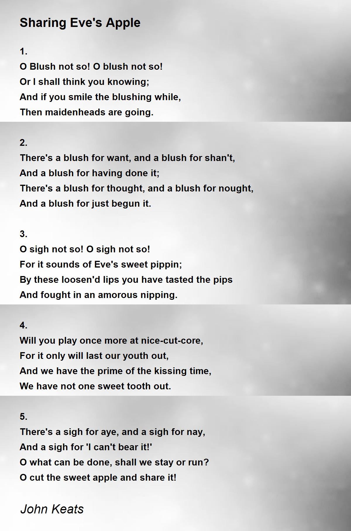 Sharing Eve's Apple Poem by John Keats - Poem Hunter