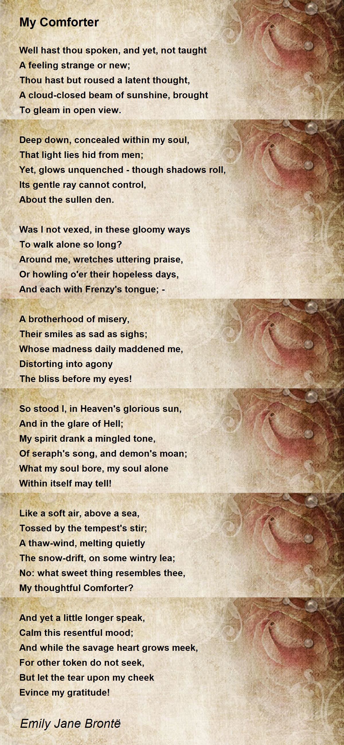 My Comforter Poem By Emily Jane Brontë Poem Hunter