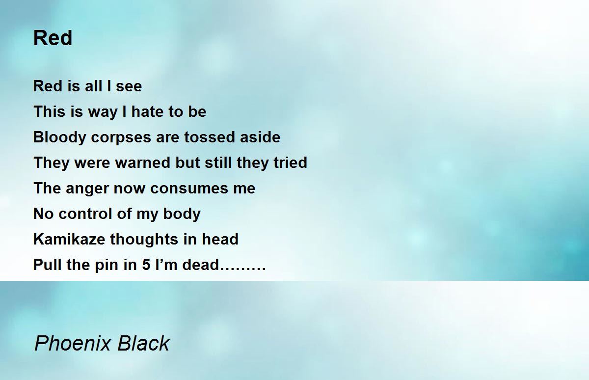 Red Poem by Phoenix Black Poem Hunter