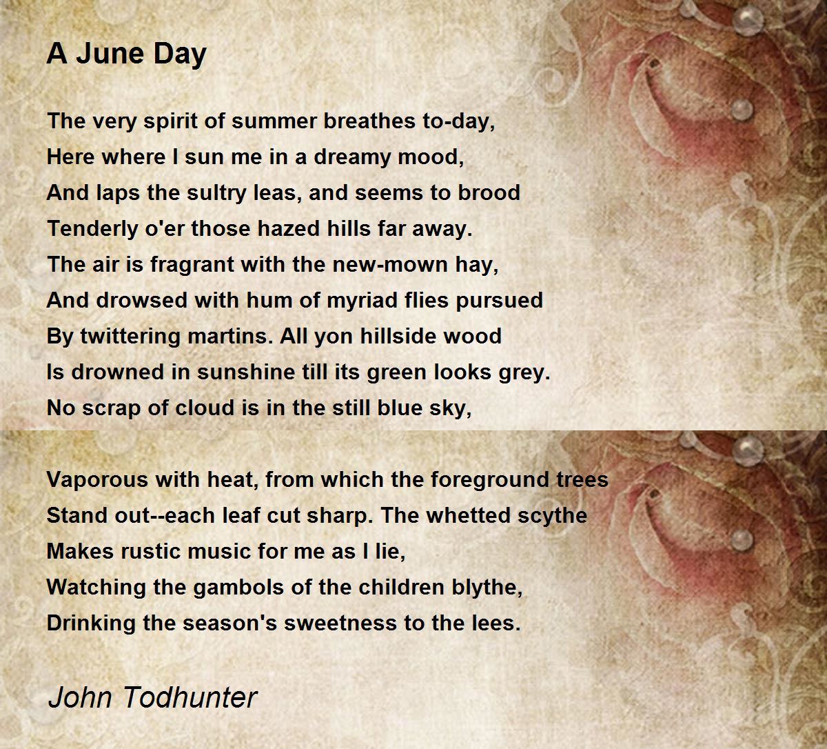 A June Day Poem by John Todhunter Poem Hunter
