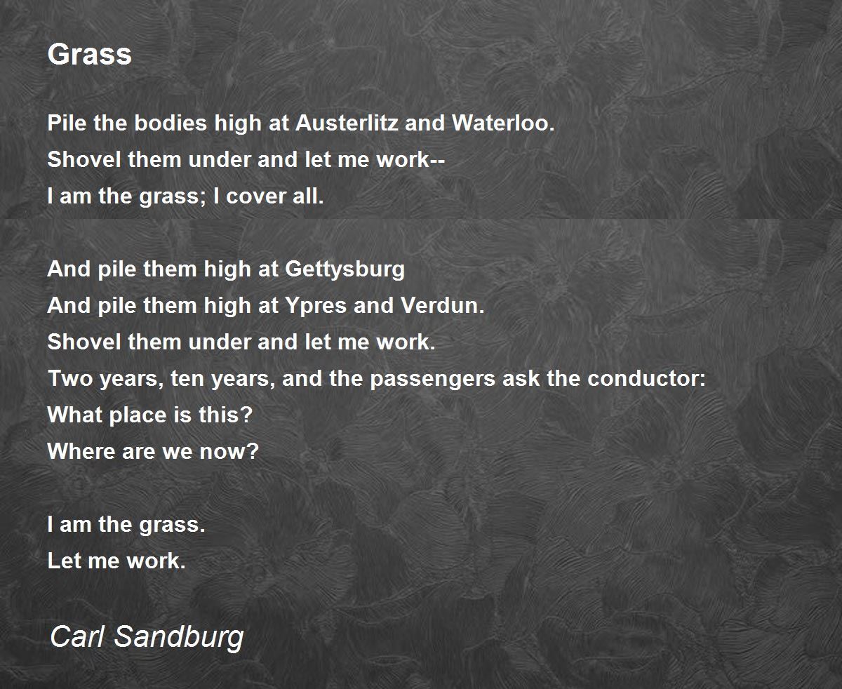 Grass Poem by Carl Sandburg Poem Hunter