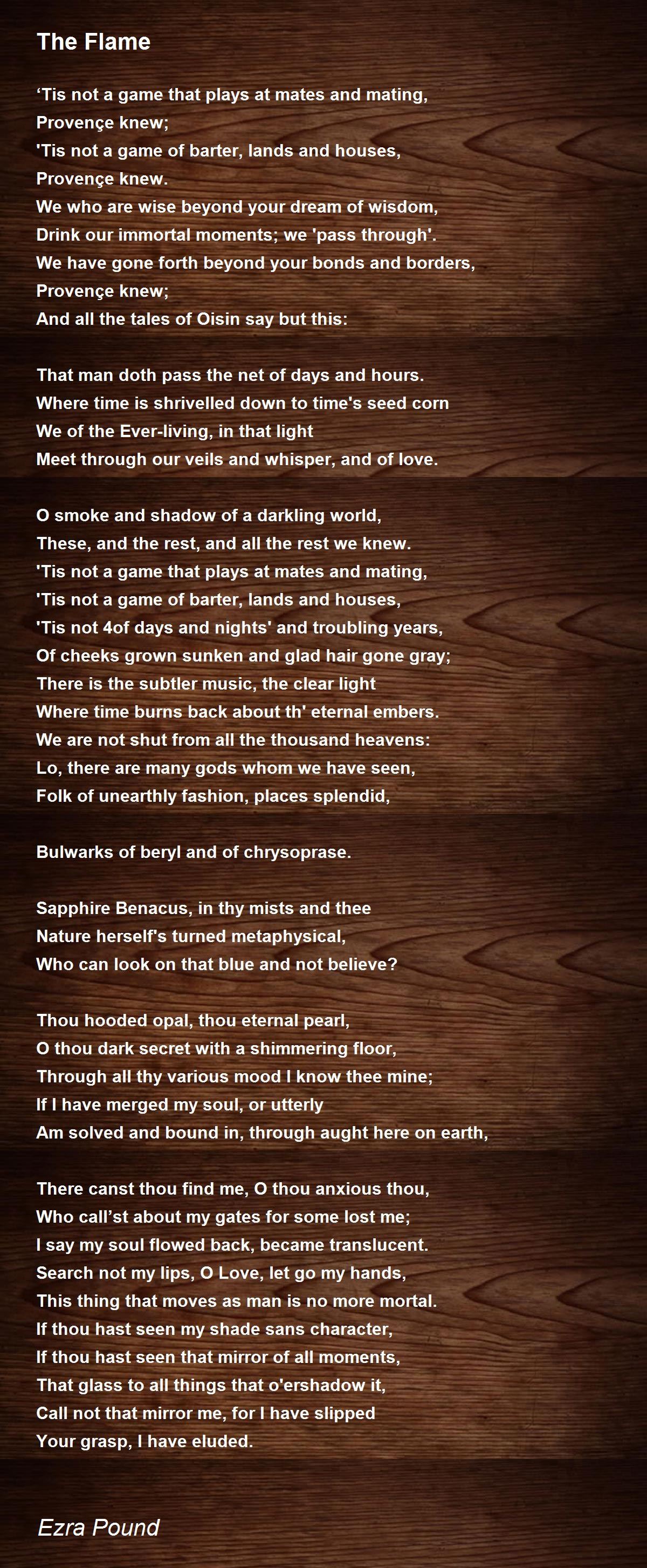 The Flame Poem by Ezra Pound - Poem Hunter
