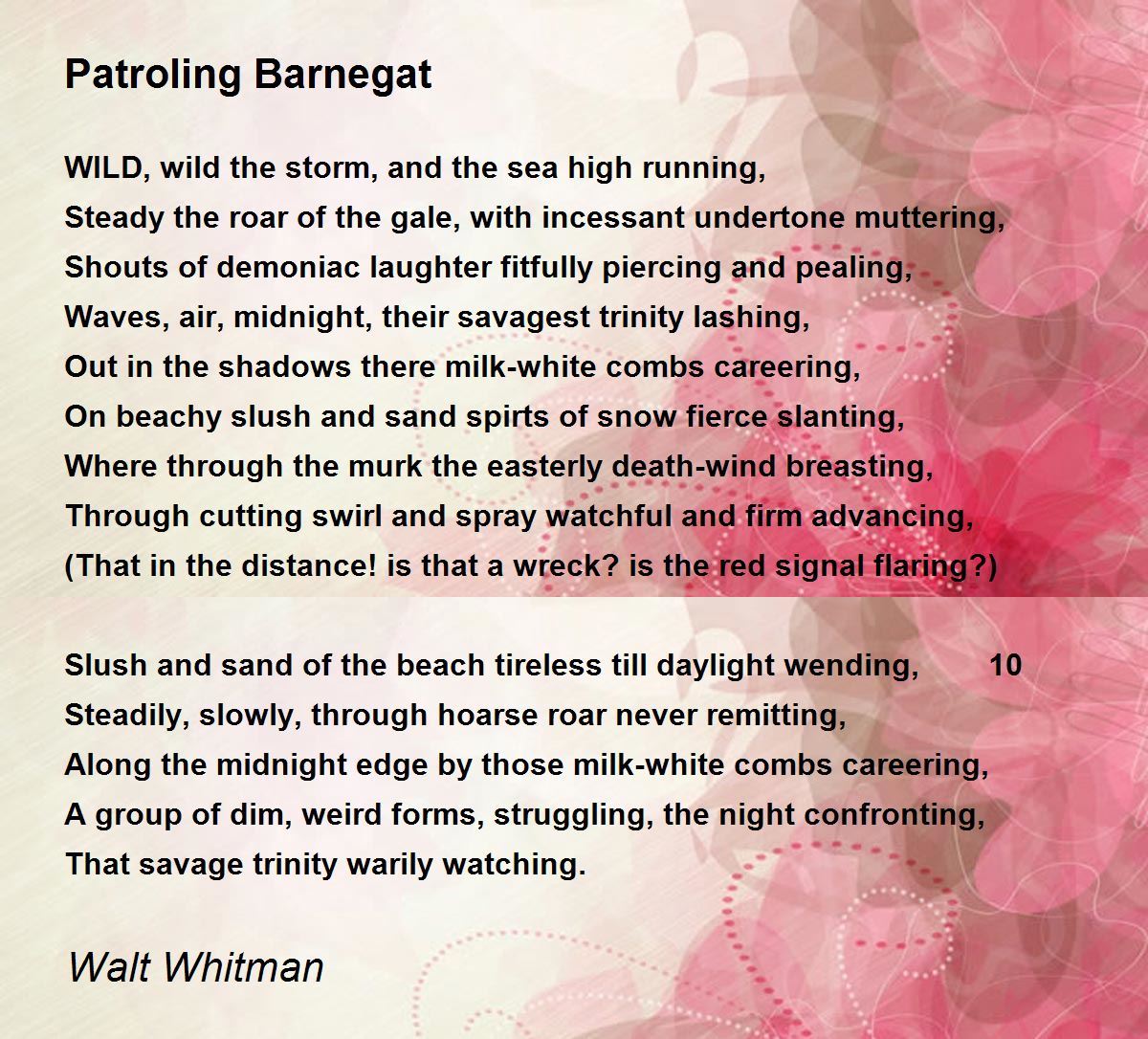 Patroling Barnegat Poem by Walt Whitman - Poem Hunter