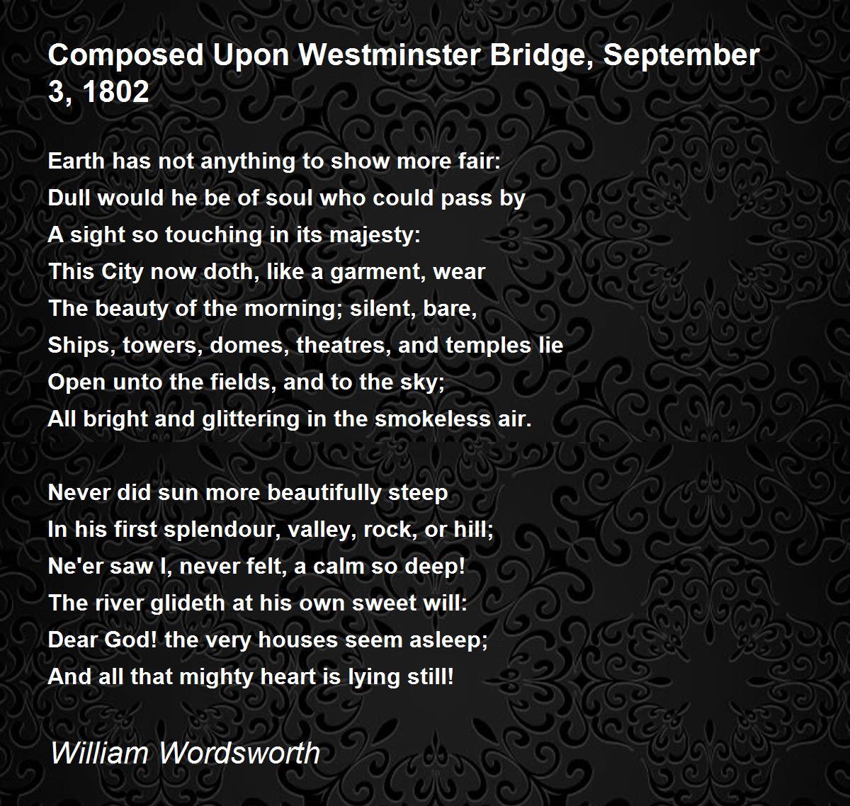 Westminster bridge essay
