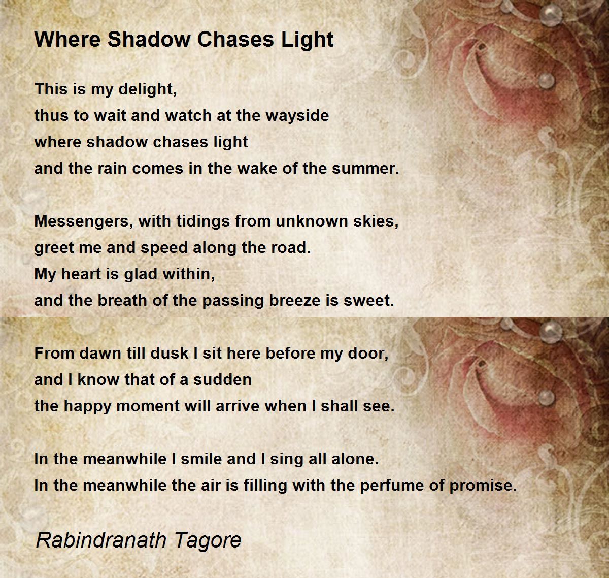 Where Shadow Chases Light Poem by Rabindranath Tagore Poem Hunter