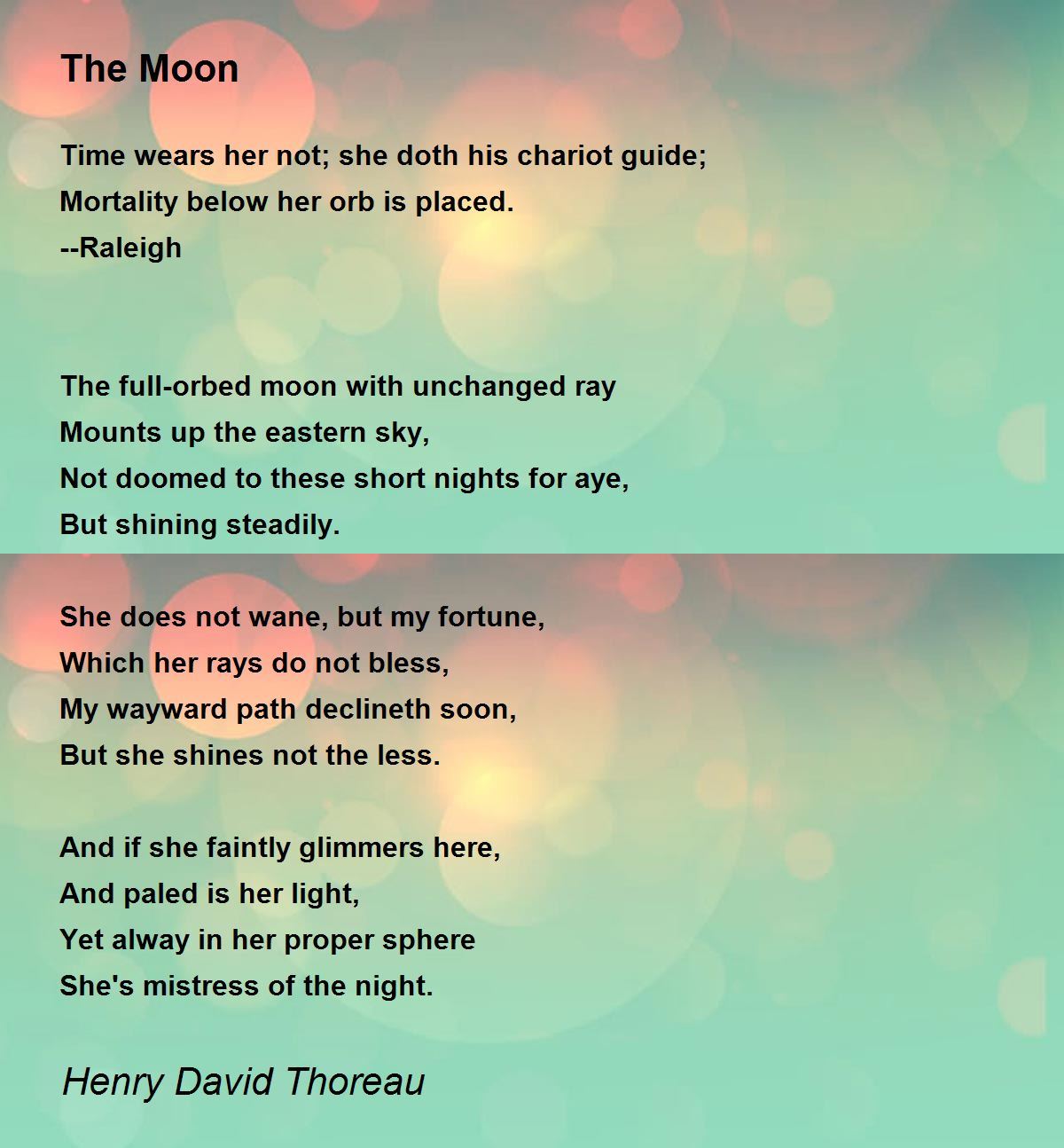 The Moon Poem by Henry David Thoreau - Poem Hunter