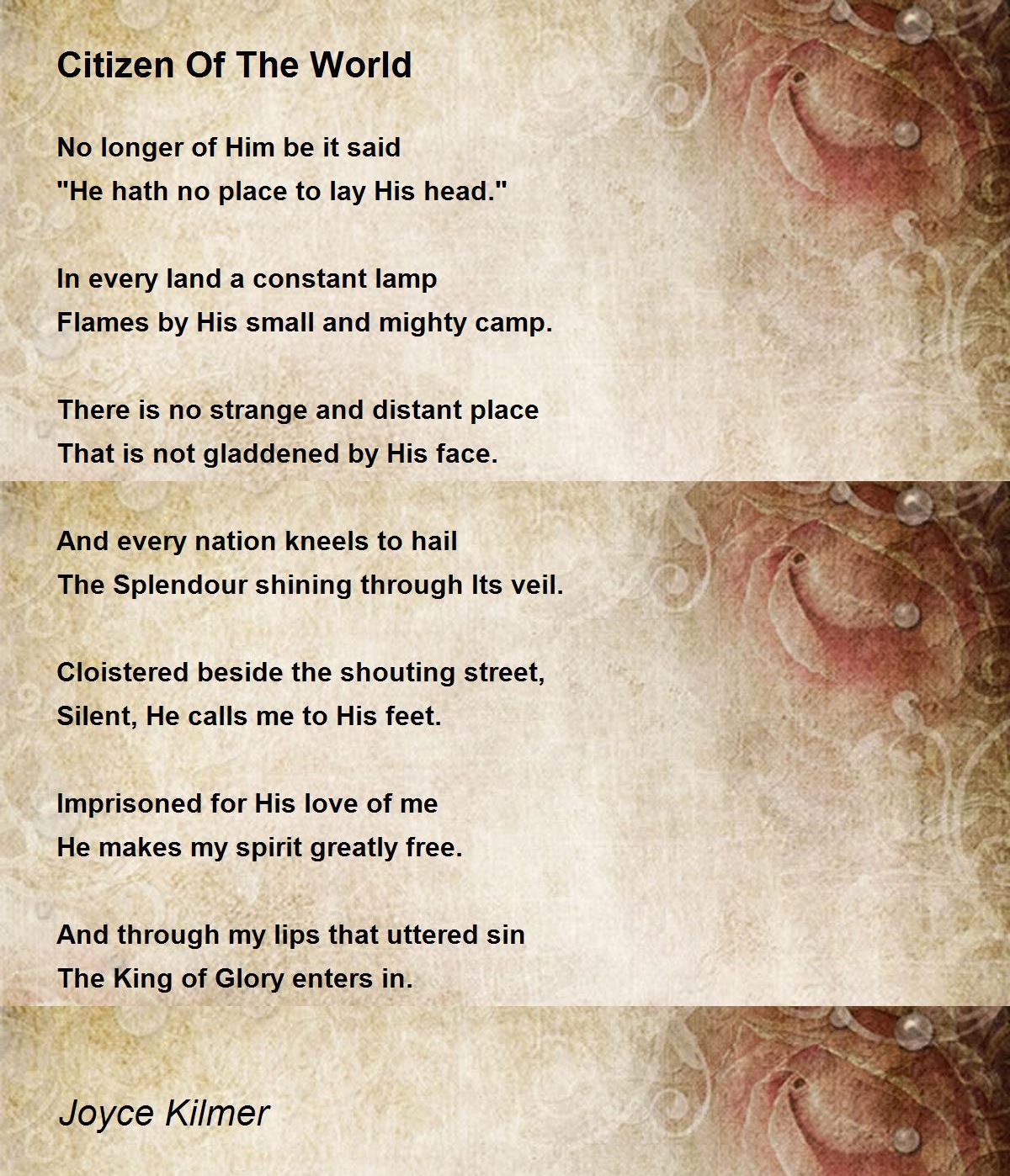 Citizen Of The World Poem by Joyce Kilmer - Poem Hunter