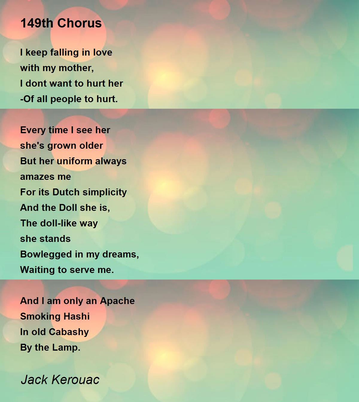 149th Chorus Poem by Jack Kerouac Poem Hunter