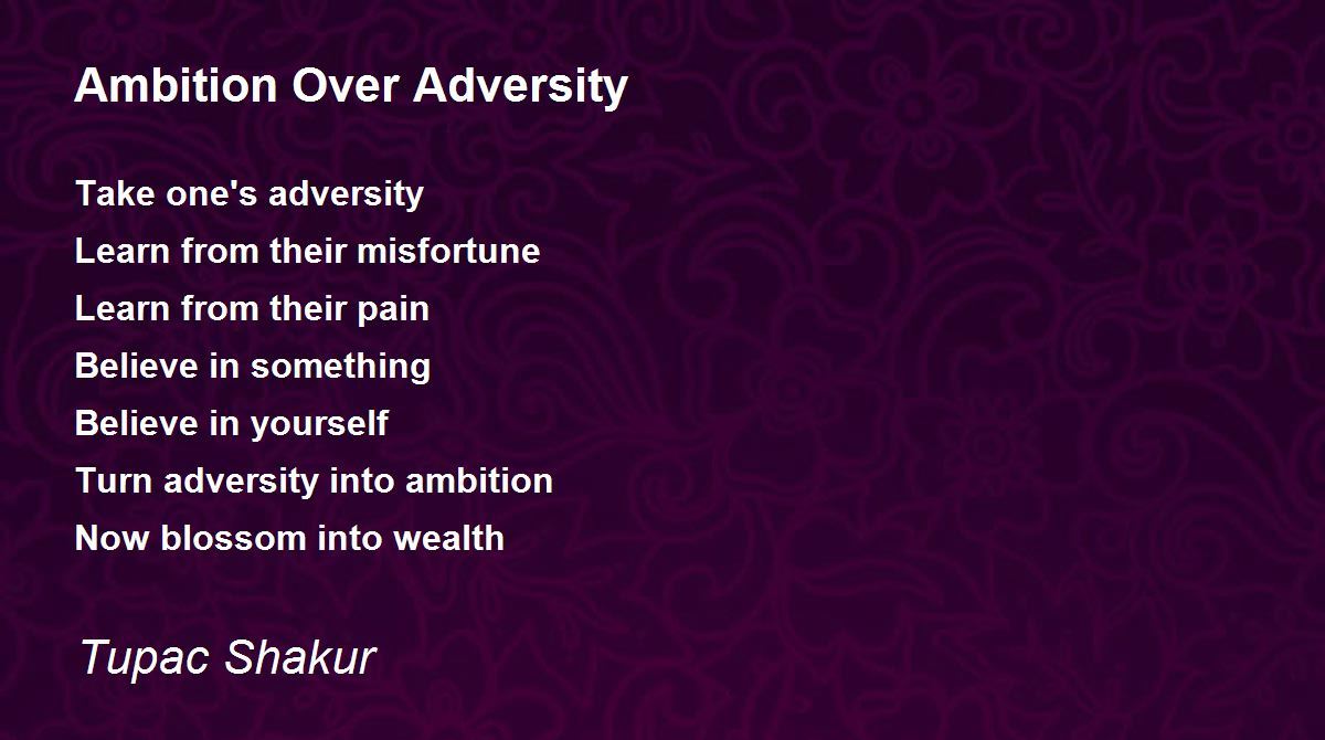 Ambition over adversity poem picture