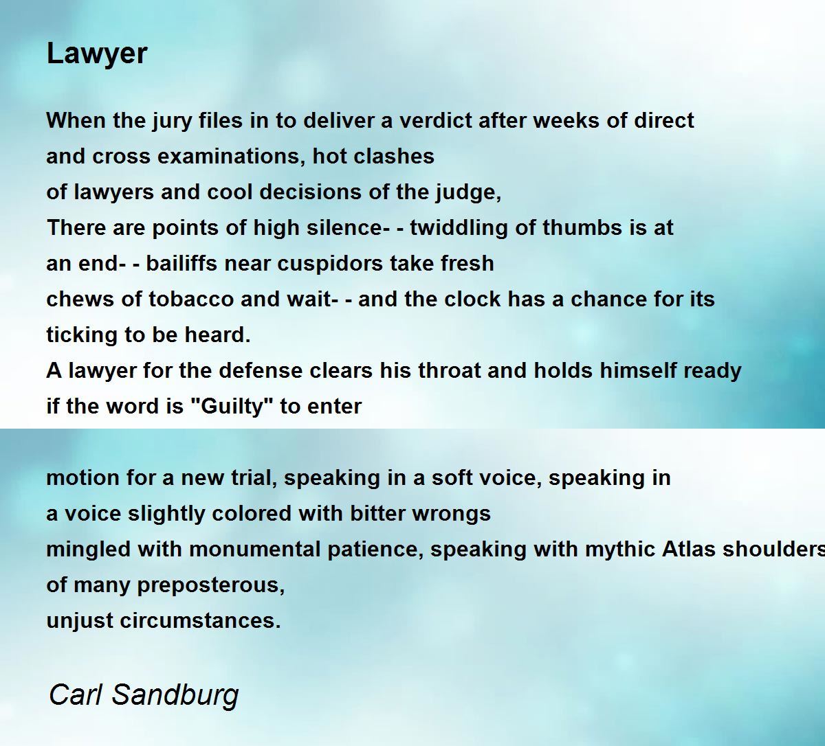 Lawyer Poem by Carl Sandburg - Poem Hunter
