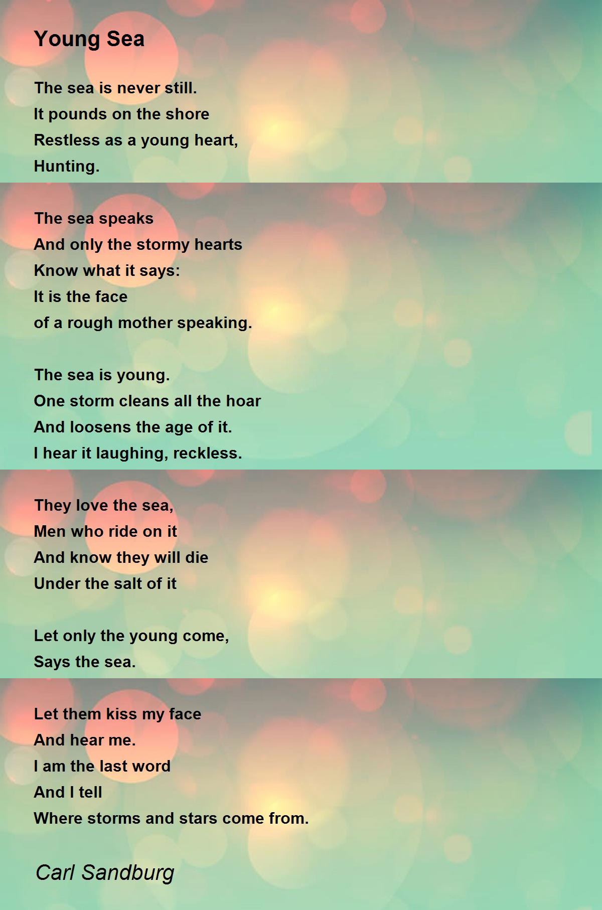 Young Sea Poem by Carl Sandburg - Poem Hunter