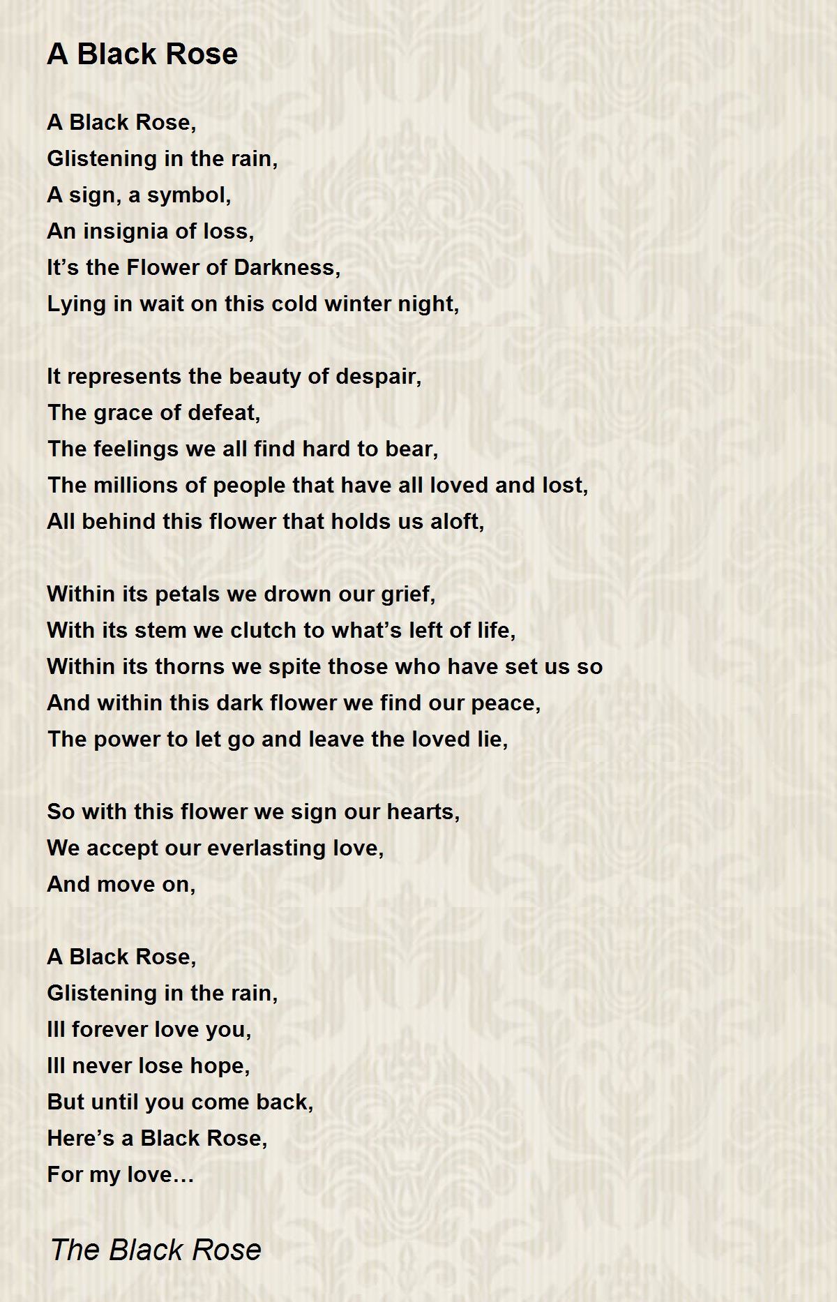 A Black Rose Poem by The Black Rose - Poem Hunter