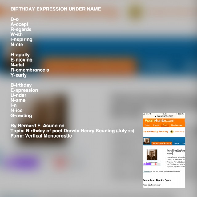 Birthday Expression Under Name