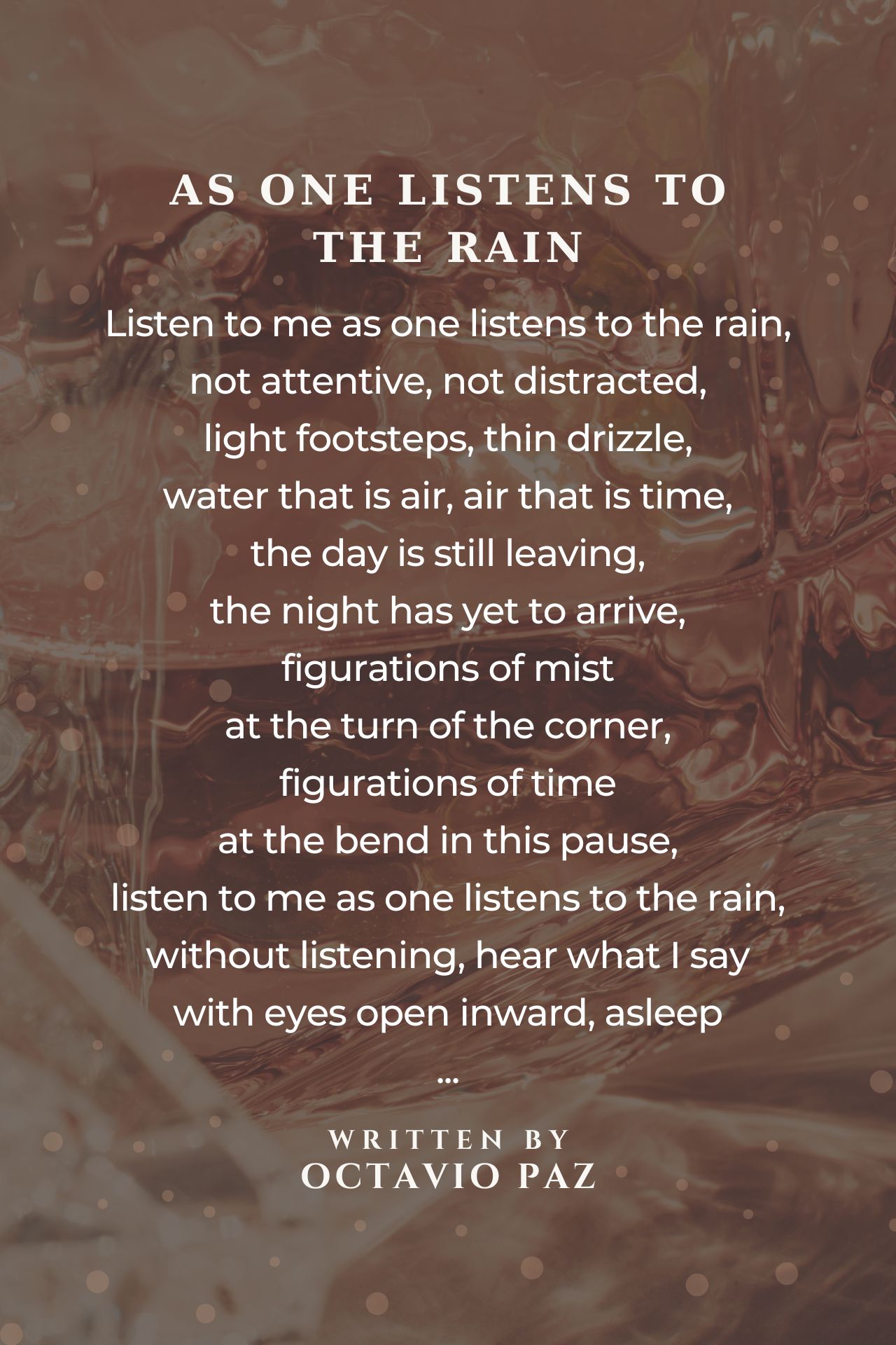 As One Listens To The Rain