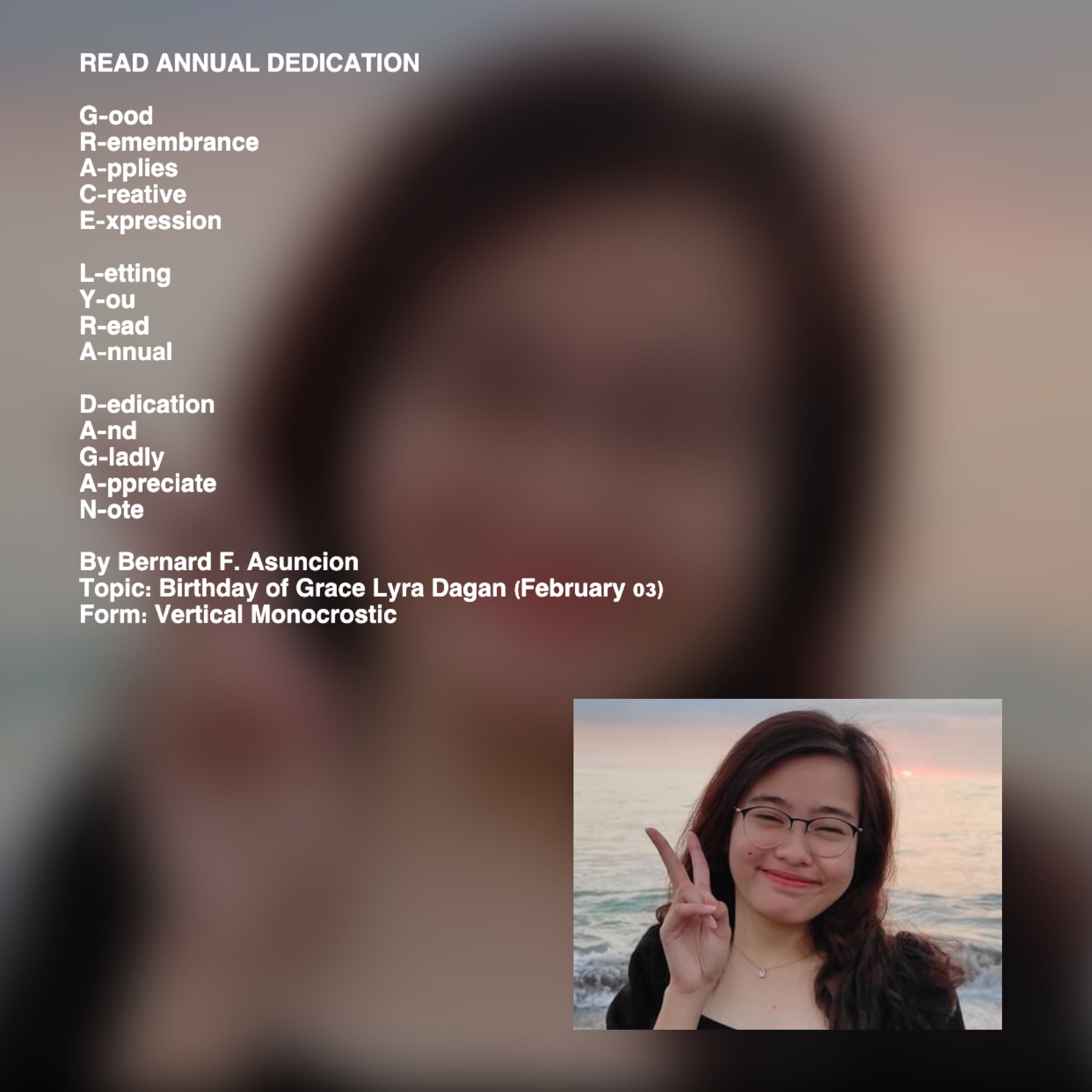 Read Annual Dedication