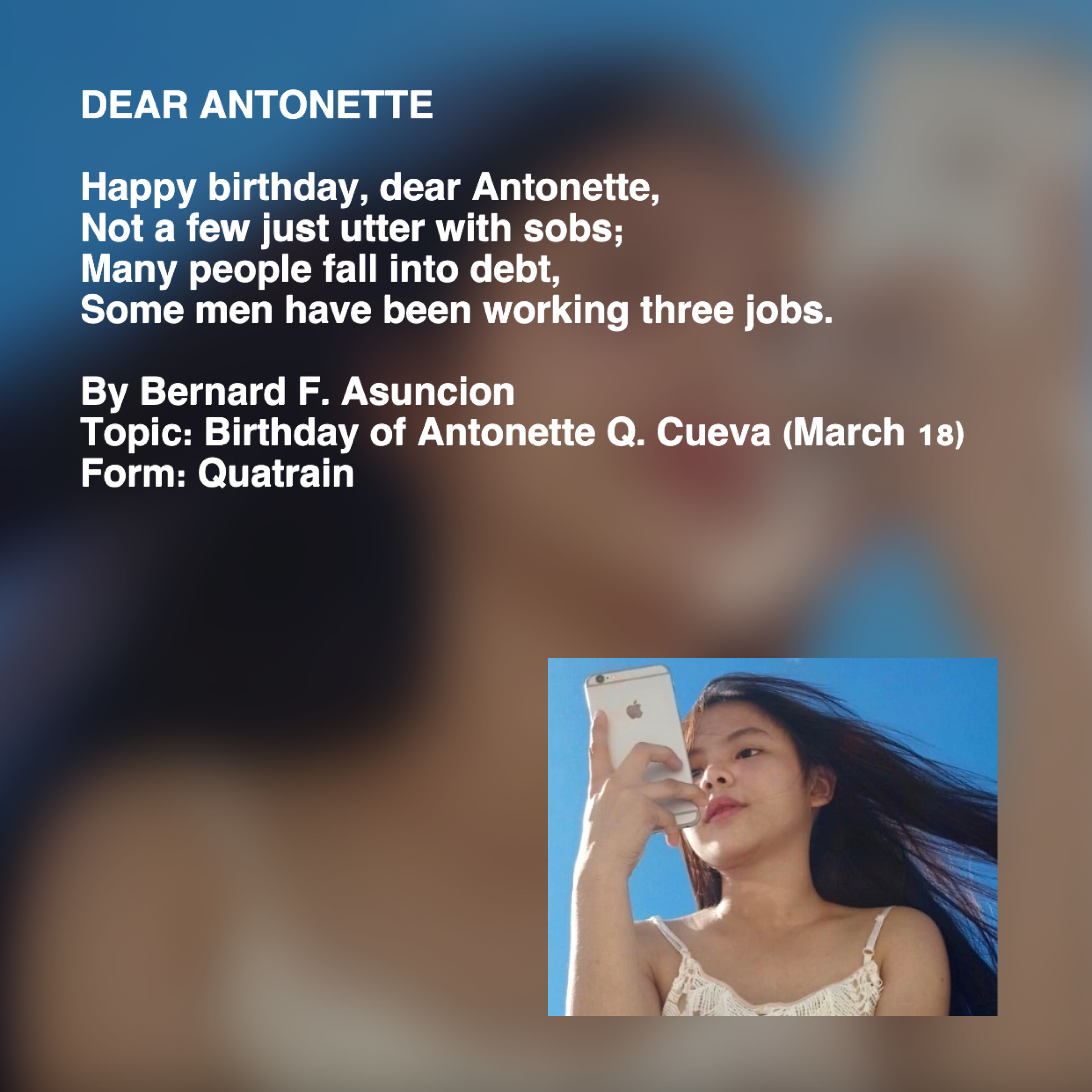 Dear Antonette