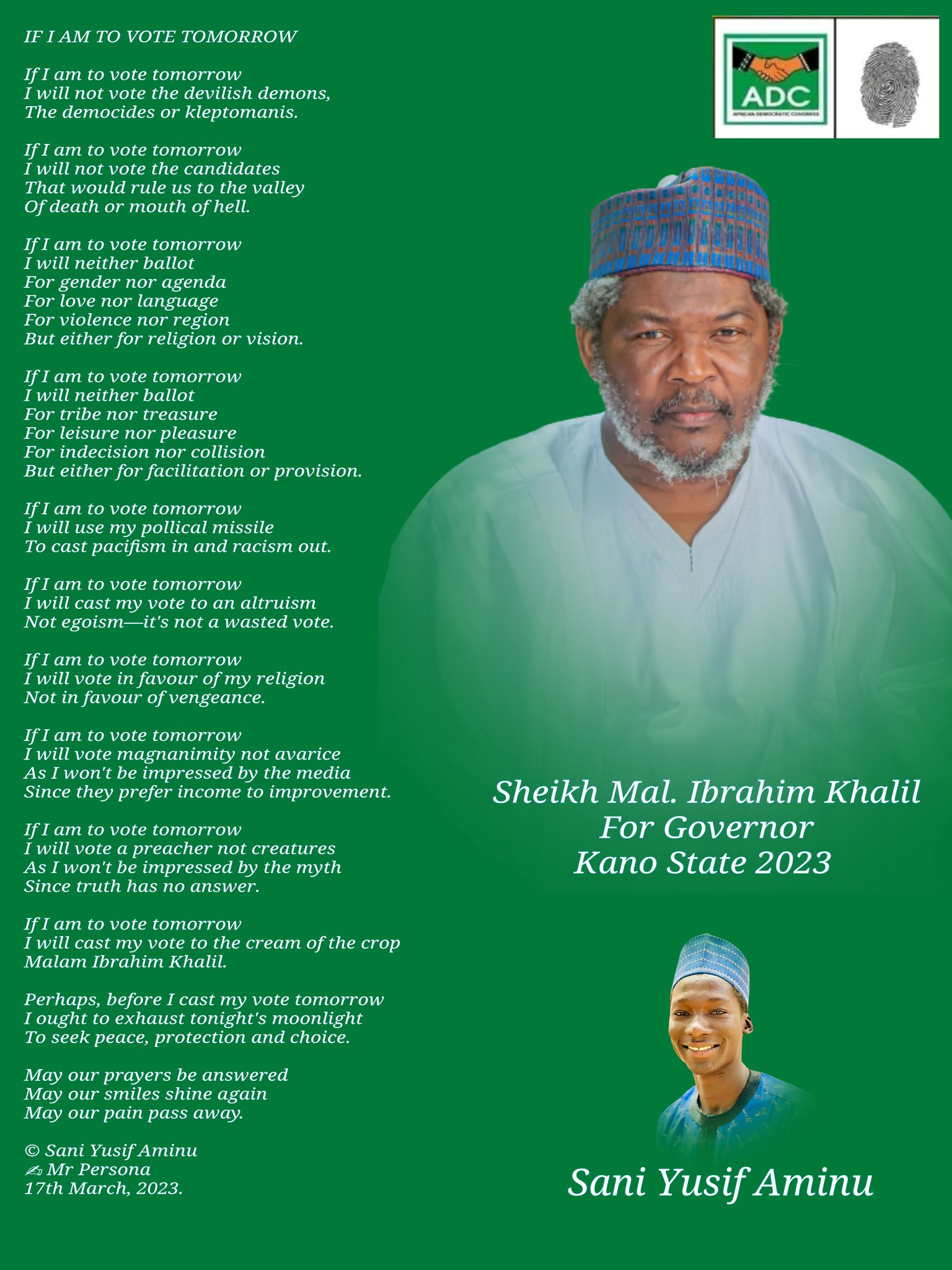 If I Am To Vote Tomorrow