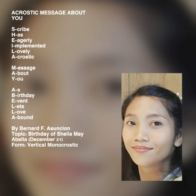 Acrostic Message About You