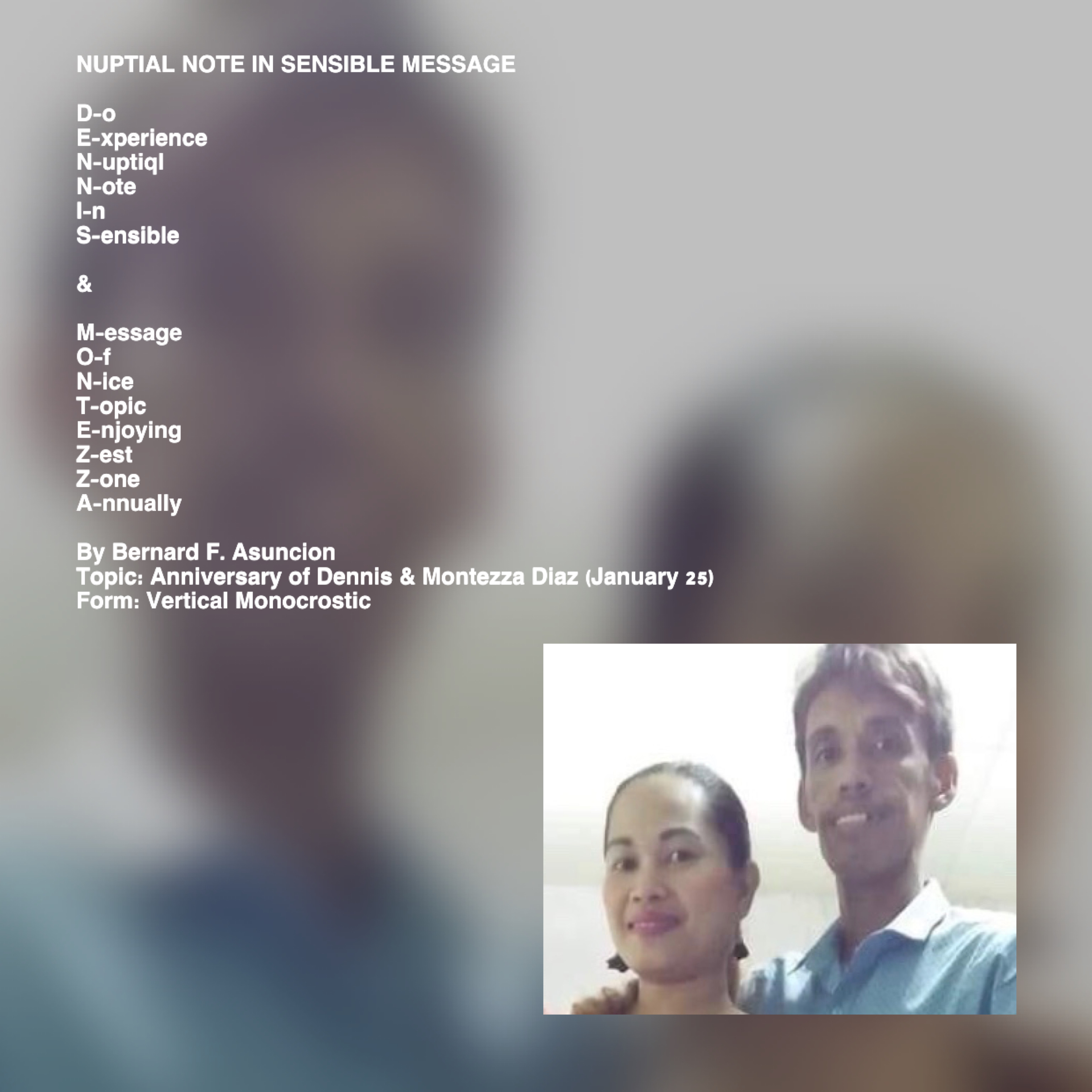 Nuptial Note In Sensible Message