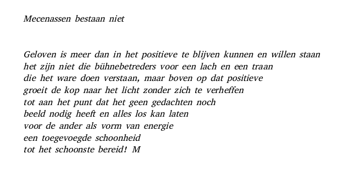 Mecenassen Bestaan Niet