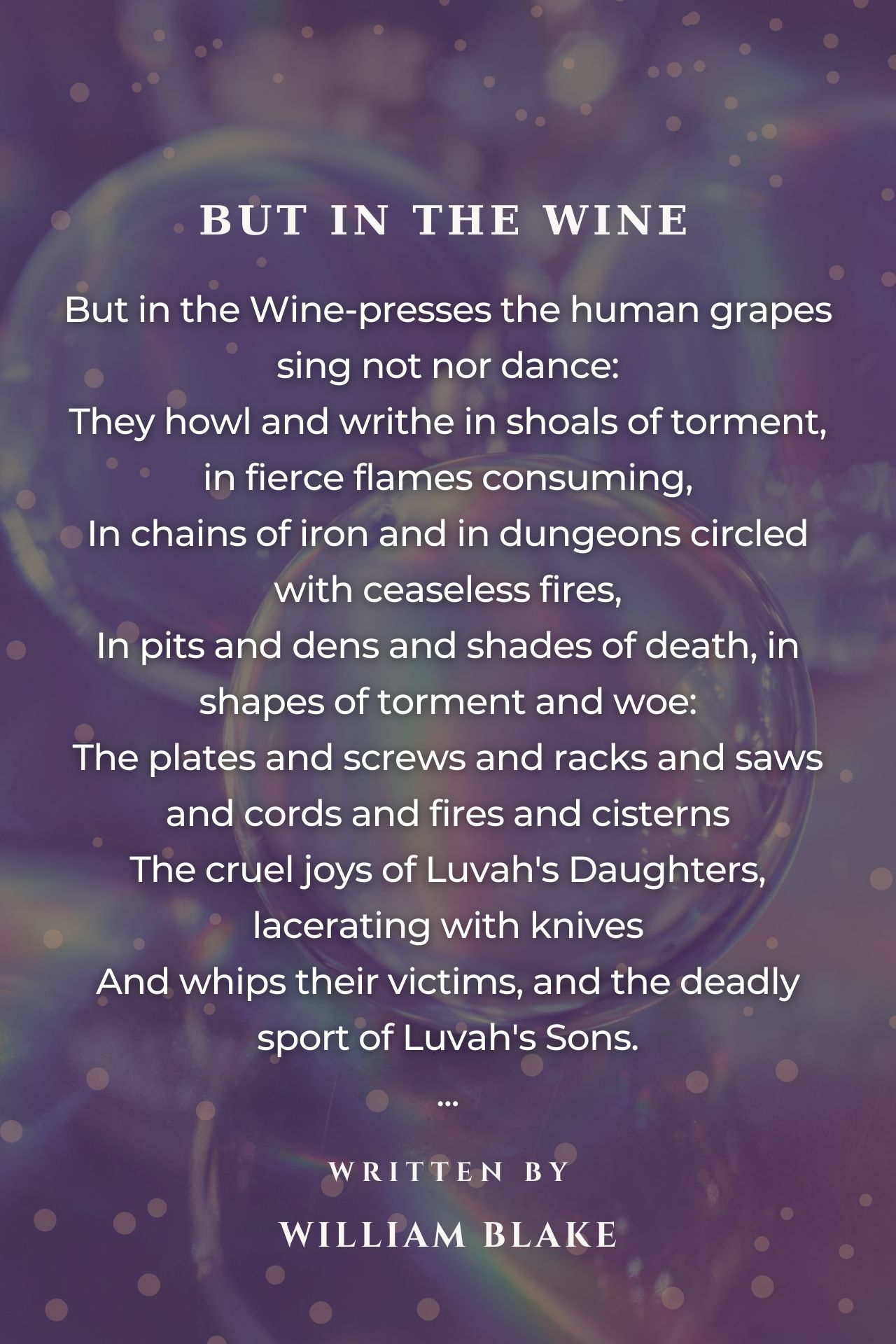 But In The Wine-Presses The Human Grapes Sing Not Nor Dance