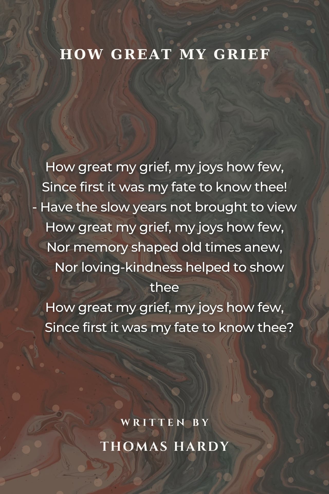 'How Great My Grief' (Triolet)