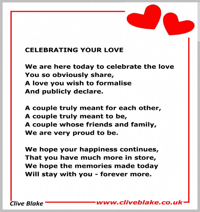 Wedding Poem - Celebrating Your Love